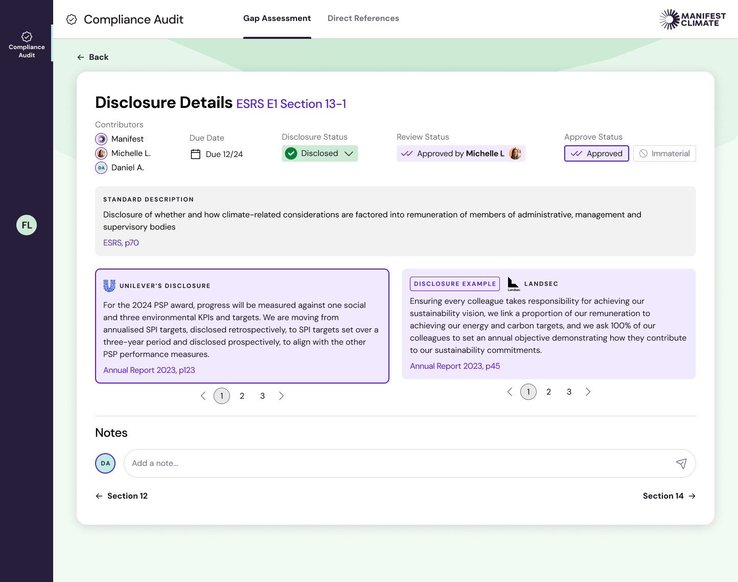 Disclosure Details - Approval